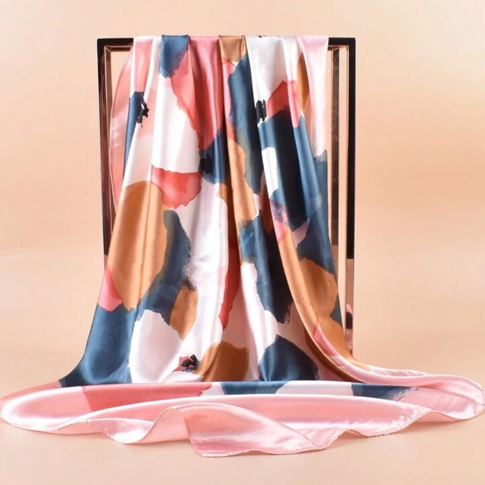 Abstract Multicolor Silk Scarf
